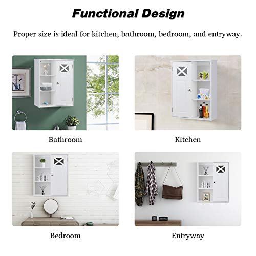 2 Tangkula+Bathroom+Wall+Mounted+Multipurpose+Organizer