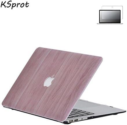 2 in 1 MacBook Pro 15 Case, KSprot Wooden Pattern Rubber Coated Hard Case Cover for Laptop 15.4 inch Shell Model A1286 (M16)
