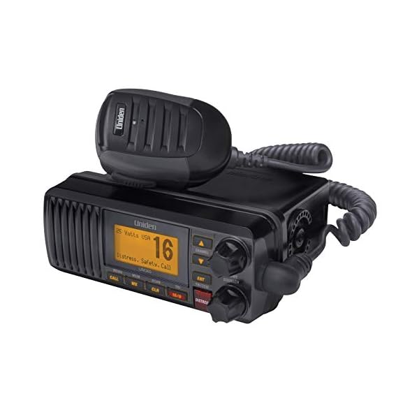 Uniden UM385BK 25 Watt Fixed Mount Marine VHF Radio, Waterproof, Noaa