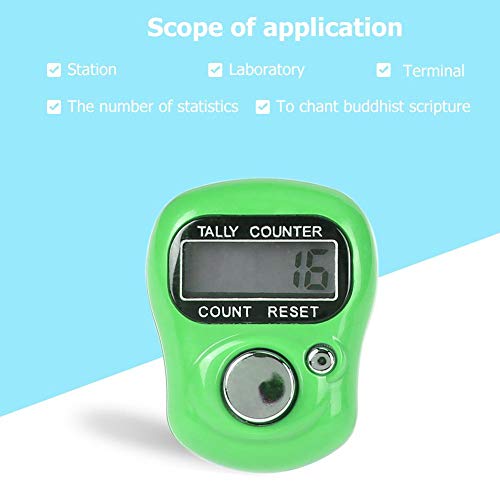 Vanpower Stitch Marker Row Finger Ring Counter LCD Electronic Tally Counter (Green) - Thumbnail 3