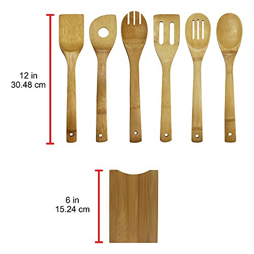 Oceanstar Bamboo Cooking Utensil Set, 7-Piece - Thumbnail 3