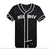Hip-hop Unisex La Street Misbhv Dope Hba Baseball Ktz Punk Rap Shirt (Asian XXL, Black)