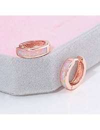 CiNily Huggie Earrings Opal Hinged Hoop Earrings Gold Plated Small Hoop Earrings for Women Men Dainty Earrings