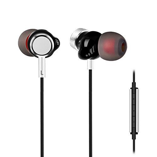 Earbuds with Microphone Phone Earbuds Dual Drivers Earbuds Noise Cancelling TIMMKOO 1BA+1DD in-Ear Headphones with Volume Control for iPhone Android Phone iPad Tablet Laptop Black