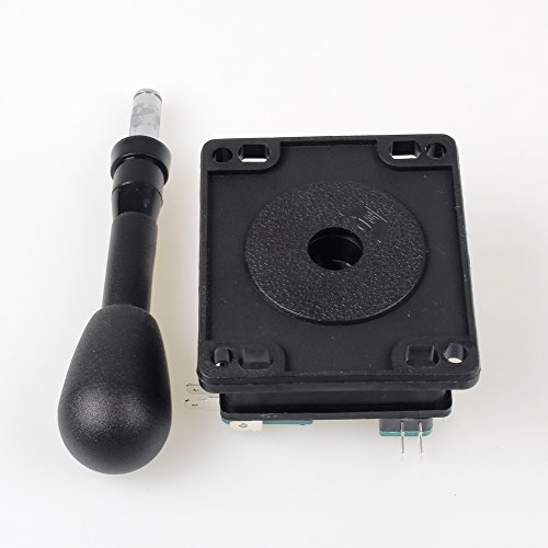 American Style Arcade Competition 2Pin Joystick BLACK Switchable From 8 Ways Operation, Elliptical Black Handle, Precision 8-Way 187" (4.8mm) terminal