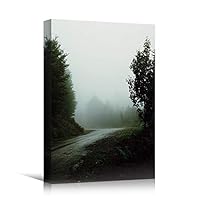 Canvas Wall Art Green Forest Dramatic Forest Landscape Living Room Multicolor Photography Rustic - 12x18 inches