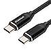 USB-C to USB-C Cable, Steanum 6.6ft/2m Fast Charge and PD USB Type C to Type C 3.1 Gen 2 Braided Cord for New MacBook, Galaxy Note 8 & S8, Huawei Mate 10, Google Pixel,XL, Nexus 5X 6P and More (Black)