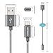V0MEL0N 2-Pack Micro USB Charging Cable (6 Feet), High Speed Data Cable Durable Nylon Fiber Braided Cable Cord for Samsung Galaxy, Nexus, LG, Motorola, Android Smartphones and More