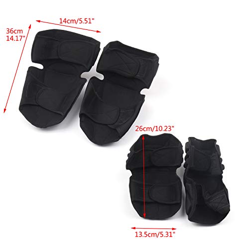 4x Adults Carbon Fiber Knee Pad Shin Armor Guard Motorcycle Bike Protector Gear - Thumbnail 2