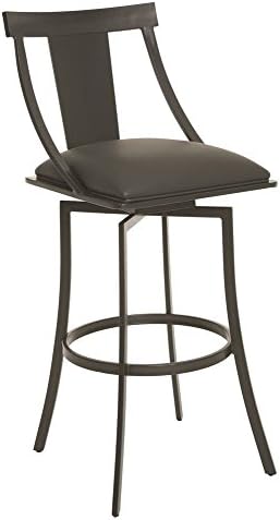 Impacterra Amrita Swivel Barstool, 30", Gray/Matte Gray