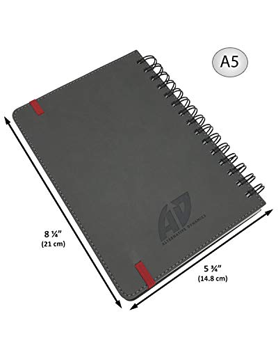 Spiral Bullet Journal Notebooks with Dotted Grid Pages | 120GSM Paper, Faux Leather Hardcover, A5 Size | 200 Dot Grid Pages Per Book, Set of 2 | Perfect for Writing and Drawing - Thumbnail 3