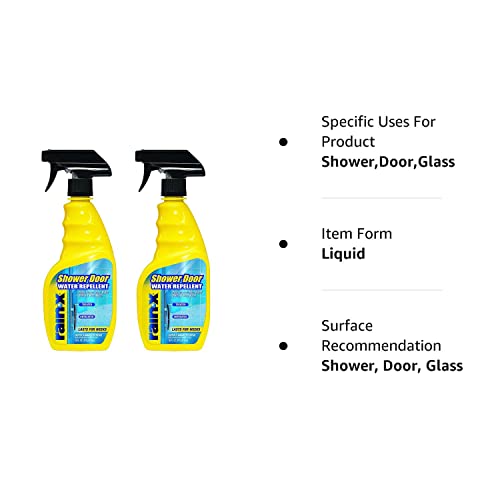 RainX 630023 Shower Door Water Repellent zozemkl, 16 Fl Oz (2 Pack
