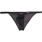COMLIFE Men's Transparent Mesh Triangle Panties Sexy Low Waisted Semi-Wrapped Hipster Underwear