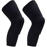 PISIQI Knee Compression Pads Long Leg Sleeve Brace Protection for Basketball, Football & Volleyball (2 Sleeves)