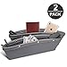 Car Seat Catcher,Topist Catch Caddy Seat Pocket Catcher Leather Auto Seat Side Slit Pocket Drop Catcher Organizer Fills Gaps between Seat & Console, 2 Pcs (Grey)