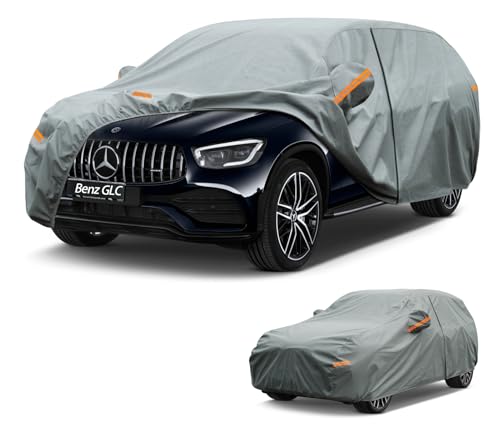 kayme Heavy Duty Waterproof Breathable Car Cover Suitable for Mercedes-Benz GLC 200 220 250 300 350 GLC43 Folding Garage Car Cover - Full Protection from Sun and Dust