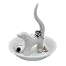 HOME SMILE Dog Jewelry Ring Dish Holder, Elegant Glazed Ceramic Engagement Wedding Ring Trinket Tray Stand