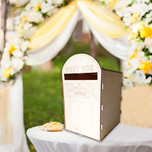 Karooch "Mr & Mrs Wedding Card Post Box Royal Mail Style Wooden Wedding Supplies Mailbox, Personalised Solid Pine Fully Assembled, Nail Free - Thumbnail 4