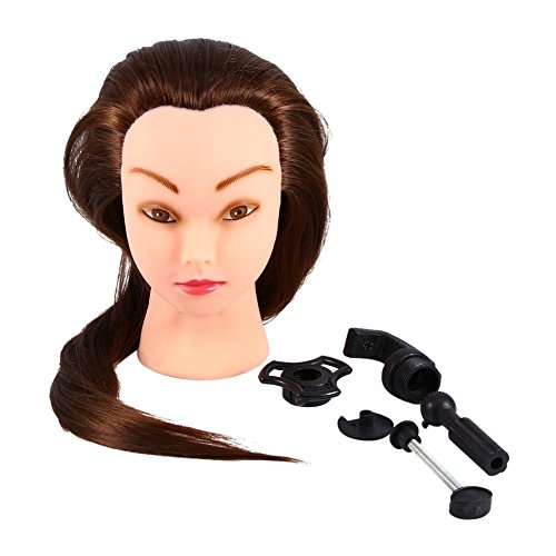 Head Training Mannequin with Clamp Holder, Hair Styling Salon Practice Hairdressing Cosmetology Dolls Tool 24" - Thumbnail 4