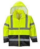 Portwest UH443YBRXL Hi-Vis Contrast Rain Jacket, X-Large, Yellow