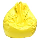 Gold Medal Bean Bags 30011209816TD Large Wet Look Vinyl Tear Drop Bean Bag, Yellow
