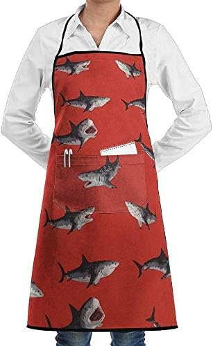 海oceanの魚 エプロン レディース メンズ キッチンエプロン シェフエプロン 調理用エプロン ポケット付きで カフェエプロン 作業エプロン 撥水 前掛け 防汚 お得セット