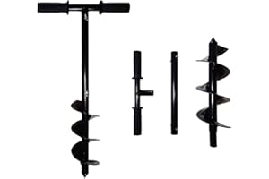 Garden Auger Drill Bit Set, Post Hole Digger, Hand Auger Drill with Non-Slip Handle, Auger Spiral Drill Rapid Planter Fence P