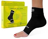 Plantar Fasciitis Socks - Best German Medical Grade Compression Foot Sleeves - Ideal for Foot Care, Ankle and Arch Support for Men and Women - Heel and Foot Pain Relief, Black, 1 Pack, Medium