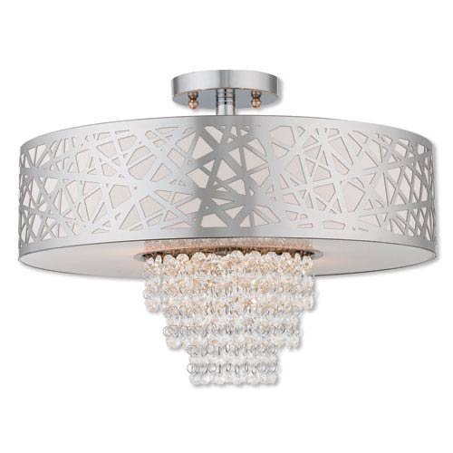Livex Lighting 40764 05 Allendale Polished Chrome 4 Light Ceiling
