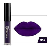Inspiration from Halloween - Striking Lip Gloss Matte Liquid Lipstick -Waterproof Long Lasting- Intense Madly Color - 6 Shades Beauty Makeup Gothic Rocked Look, by DMZing (Dark Purple)