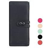 Small Women's Bi-fold Long Purse Button Clutch Wallet with Card Slotss
