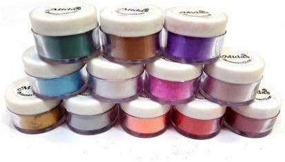 Kalaram PROFESSIONAL 12 PCS BOX THICK BODY GLITTER POWDER SHIMMER DUST ( Multicolor)