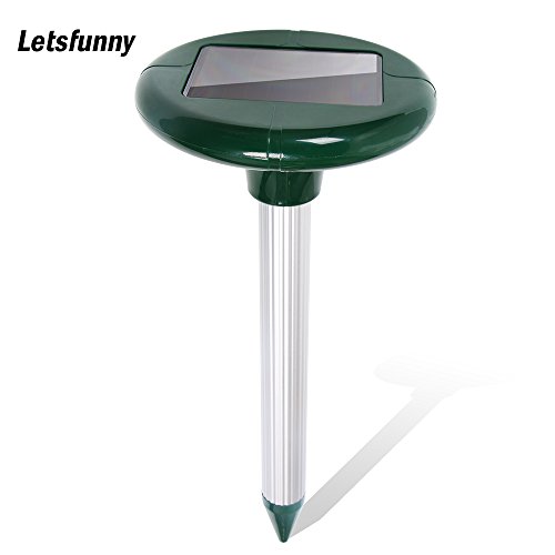LetsFunny Powerful Solar Powered Ultrasonic Repeller deratization Outdoor Pest Control , Repel Mole Voles Gopher Mice and Rats Ultrasonic Animal & Pest Repeller - [UPGRADED VERSION]