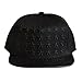 LOCOMO Star Embroidery PU Leather Crocodile Skin Pattern Snapback Cap FFH134BLK Black