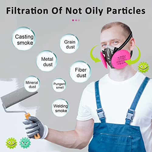 Respirаtor Half Face Cover With 2091 Filters Reusable Half Facepiece Against Painting/Gas/Dust