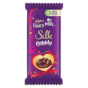 Cadbury Dairy Milk Silk Bubbly Valentine Chocolate Bars, 120g (Pack of 2 x 120 g)