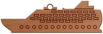 Cruise Ship Design Wooden Christmas Tree Ornament, Hanging Xmas Decor