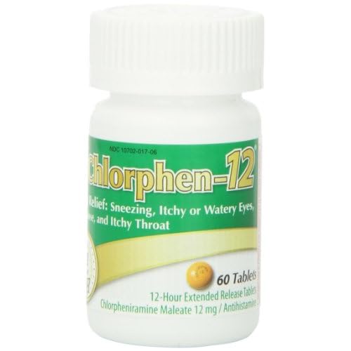 Chlorpheniramine Maleate  Extended Release, 12 Mg , 60 Tablets image