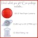 Just Artifacts 12inch Decorative Round Chinese Paper Lanterns 10pcs w/ 12pc LED Lights and Clear String (Color: Red)