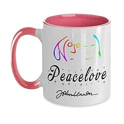 John Lennon Peace And Love Nouvelle Tasse De Café En Boîte Officielle,Drôle,Tasse,Thé,Cadeau Pour Noël,Noël,Papa… - Les Beatles, Paul McCartney, John Lennon, RIngo Starr, George Harrison