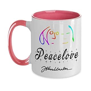 John Lennon Peace And Love Nouvelle Tasse De Café En Boîte Officielle,Drôle,Tasse,Thé,Cadeau Pour Noël,Noël,Papa… - Les Beatles, Paul McCartney, John Lennon, RIngo Starr, George Harrison