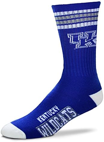 NCAA 4 Stripe Deuce Socks - Men's Large (fits 10-13) (Kentucky Wildcats)