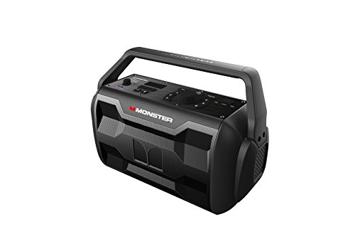 Monster-NOMAD-30-Watt-30-Hour-Portable-Bluetooth-Speaker-Weather-Resistant-IPX4-AUX-Input-MIC-Input-FM-Radio-and-USB-Charger-for-your-Portable-Devices-Black