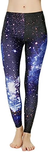 Idingding Womens Galaxy Star Printed High Waist Leggings Pants