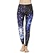 Idingding Womens Galaxy Star Printed High Waist Leggings Pants, Blue, M