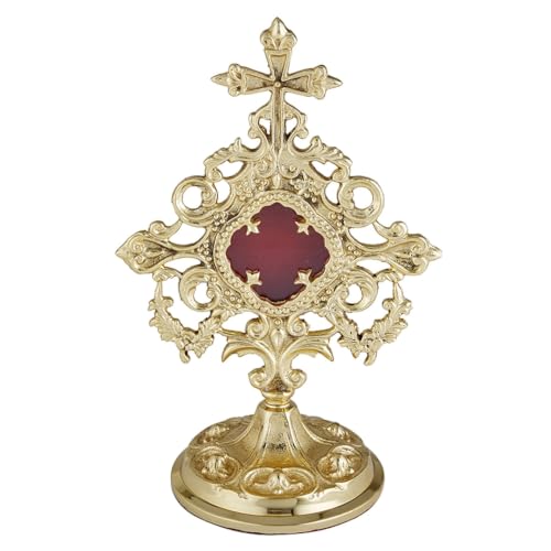 Polished Brass Reliquary 9.25" Tall