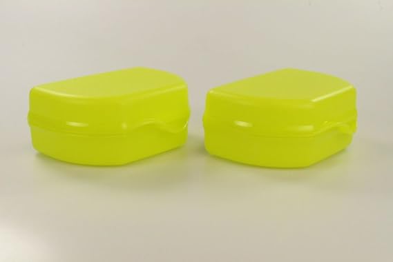 TUPPERWARE 2x Snacky To Go Brotbox Dose Vesperbox gelb-grün 9920