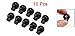 AKORD 10 Pcs Spring Loaded Plastic Round Toggle Stopper Cord Locks End, Black, 1.8 x 1.5 x 1.5 cm