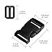 Coopay 20 Pack 1 Inch Flat Side Quick Release Plastic Buckles and 20 Pack 1 Inch Tri-Glide Slides Adjustment Clips
