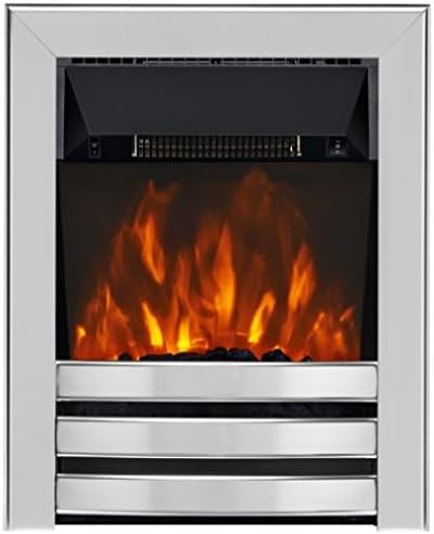 Focal Point Fires FPFAZ00828 Limerick LED Inset Electric, Brushed Steel